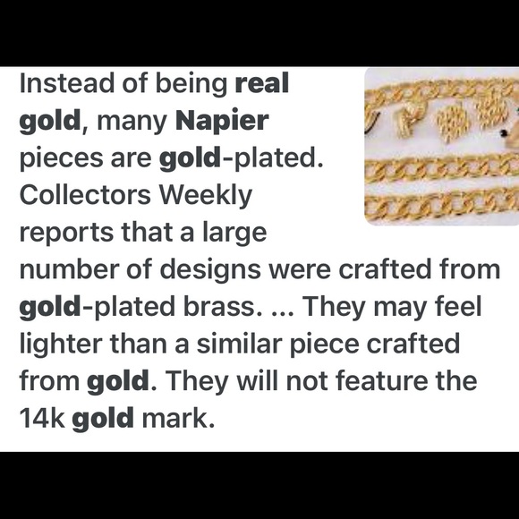 NAPIER Open Chain Link necklace Gold Plated 16.5” - Picture 7 of 7